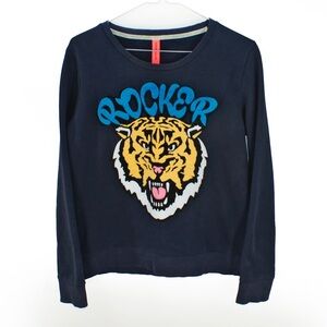 Tough Jeansmith Japan Tiger Rocker Patch Pullover Navy Blue Sweatshirt